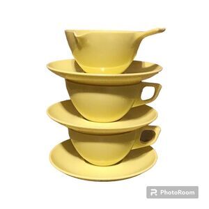 Vintage Stetson Melmac Yellow Cups Saucers Creamer Cup‎